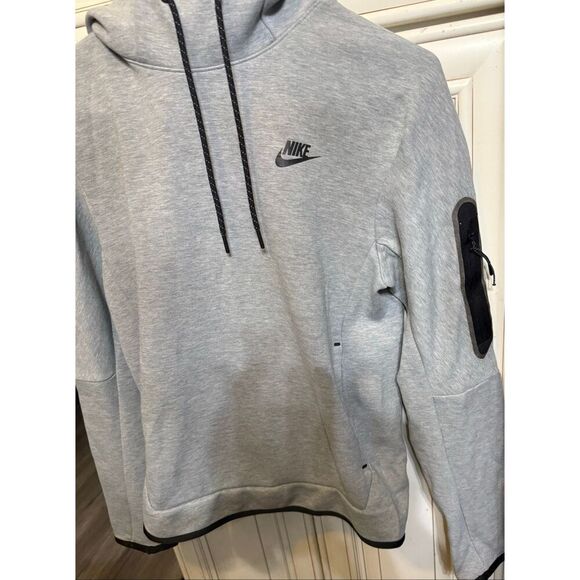 Nike Sportswear Men's Heather Tech Fleece Pullover Hoodie Gray XS - Picture 2 of 11